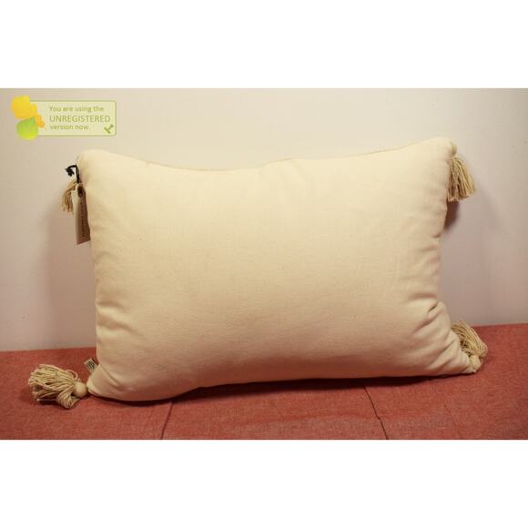 Hearth & Hand with Magnolia 14x20" Hem Stitch Stripe Lumbar Pillow (Marks)* - Picture 4 of 7